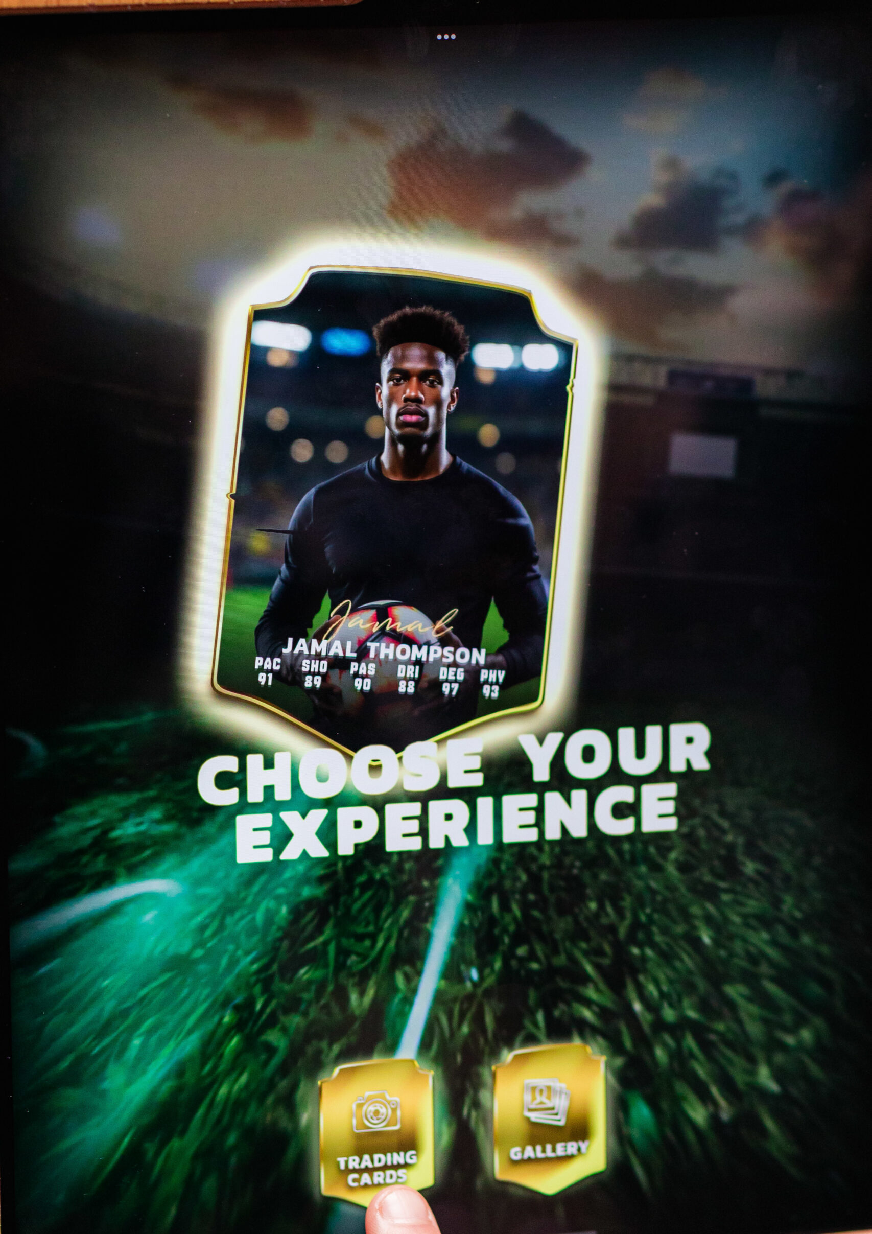 Photo booth experience selection screen shown on a phone