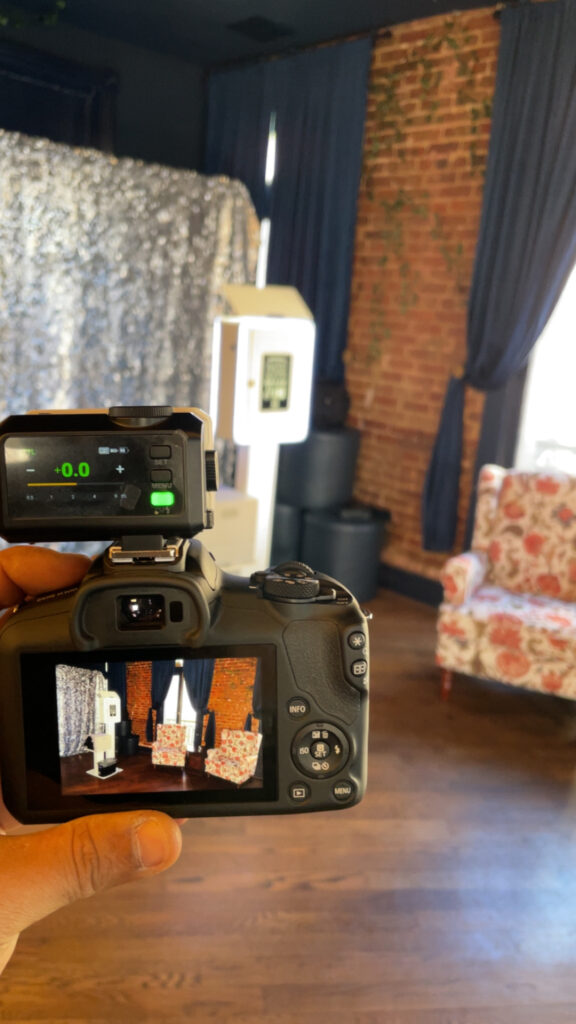 Photo booth positioned beside the bar at a Washington DC event