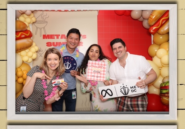 Framed group print from a Meta brand activation photo booth